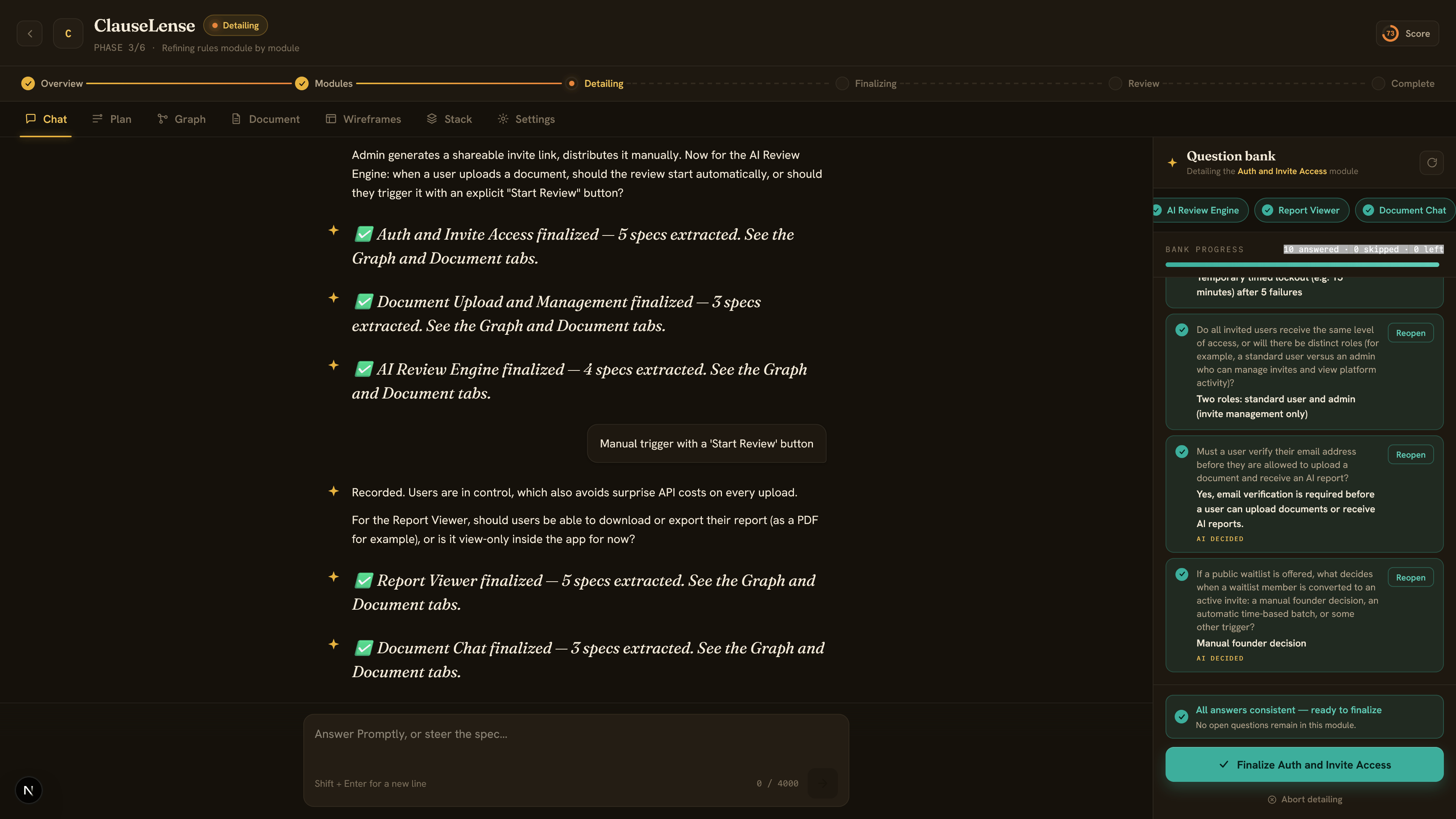 PROMPTLY SOCRATIC SPECS — Socratic Chat