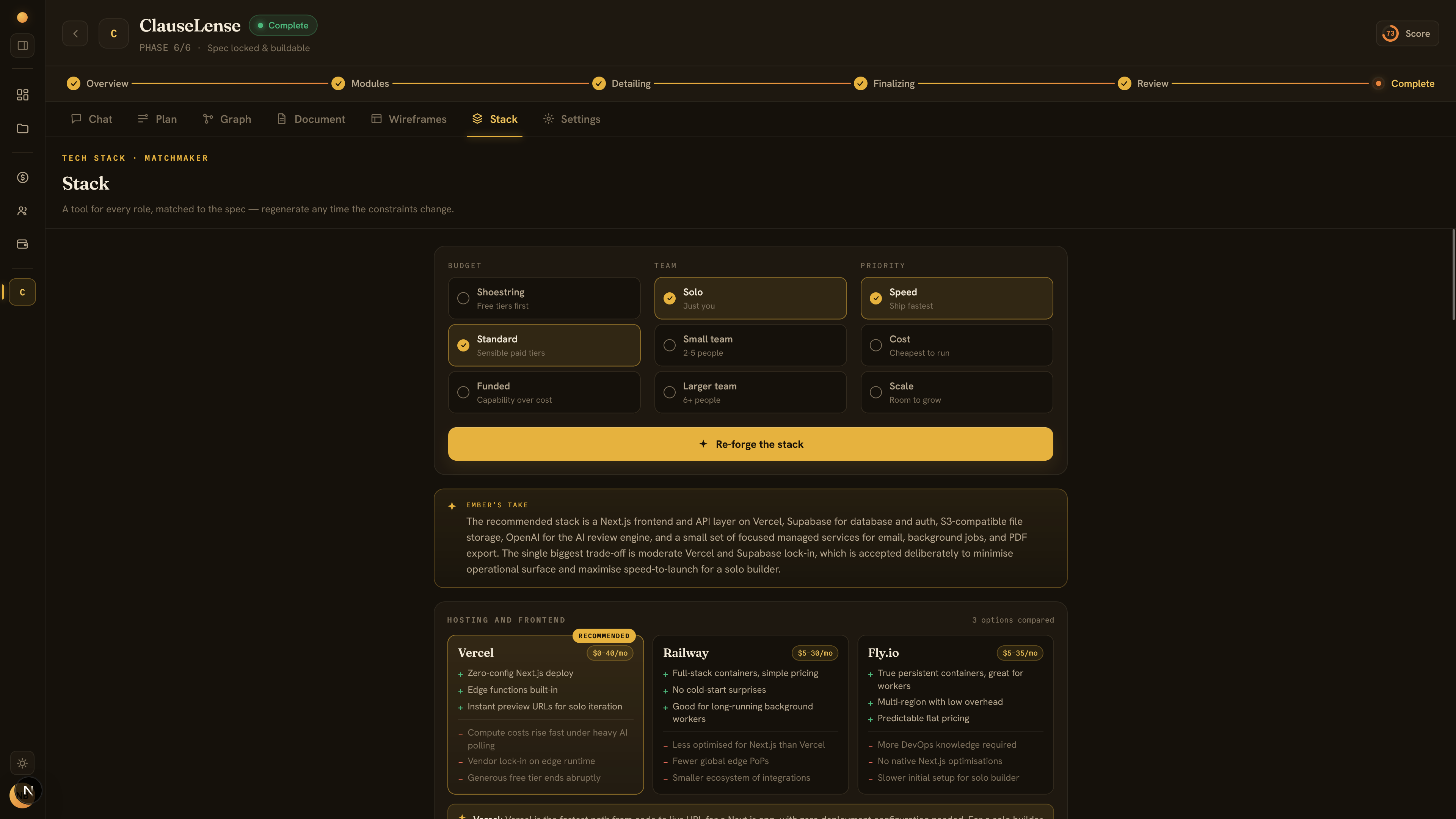 PROMPTLY SOCRATIC SPECS — Tech-Stack Matchmaker