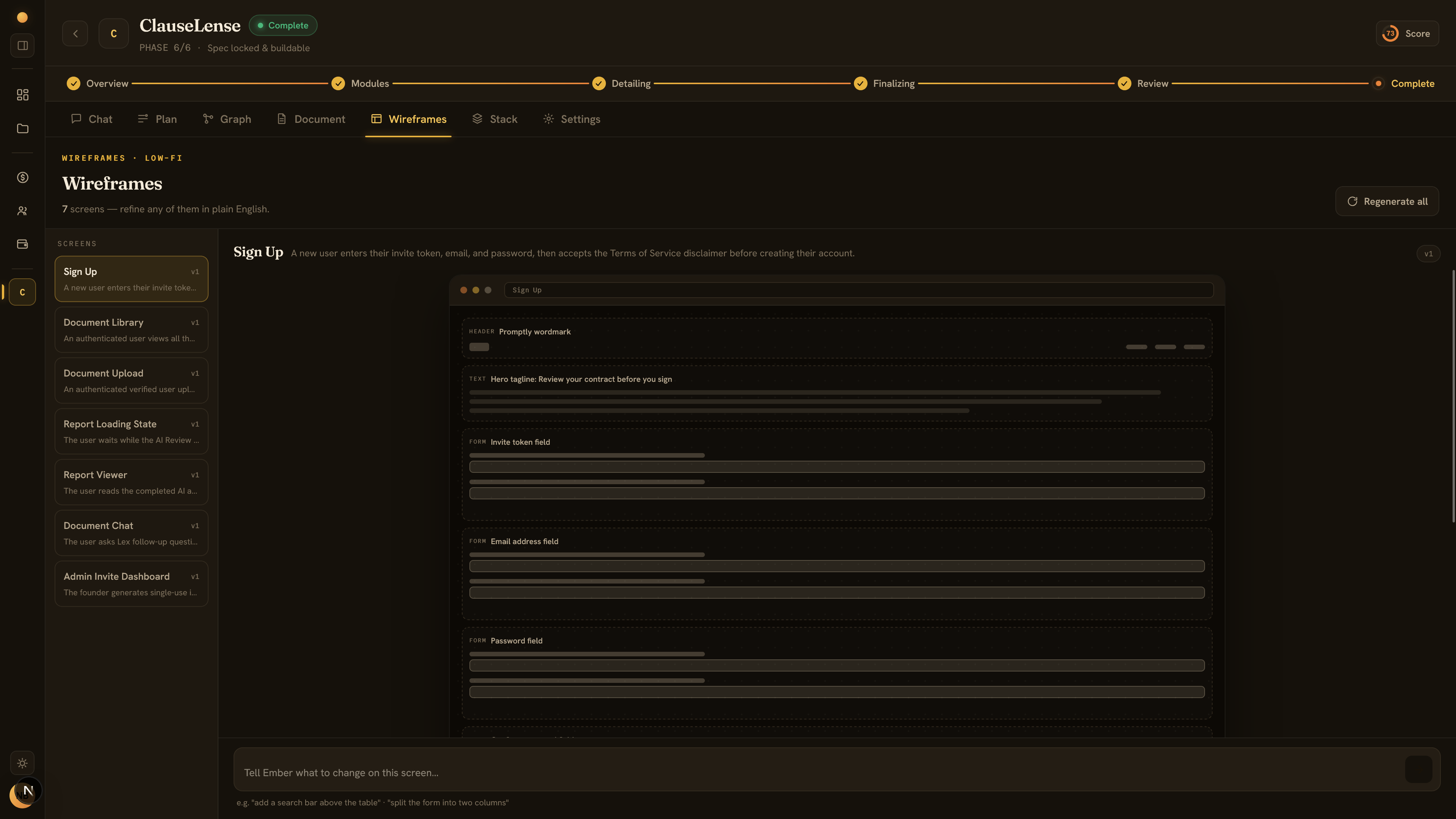 PROMPTLY SOCRATIC SPECS — Wireframe Generator